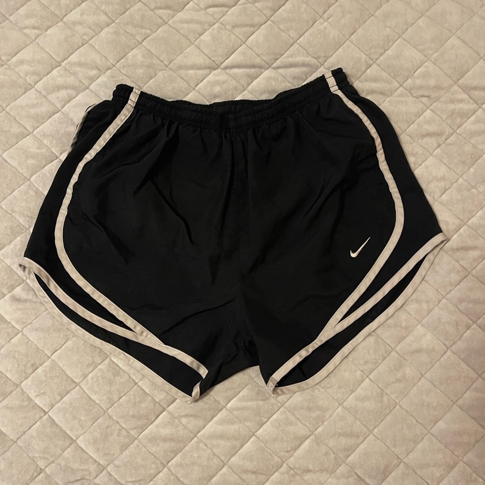 Nike Women's Black and White Athletic Shorts